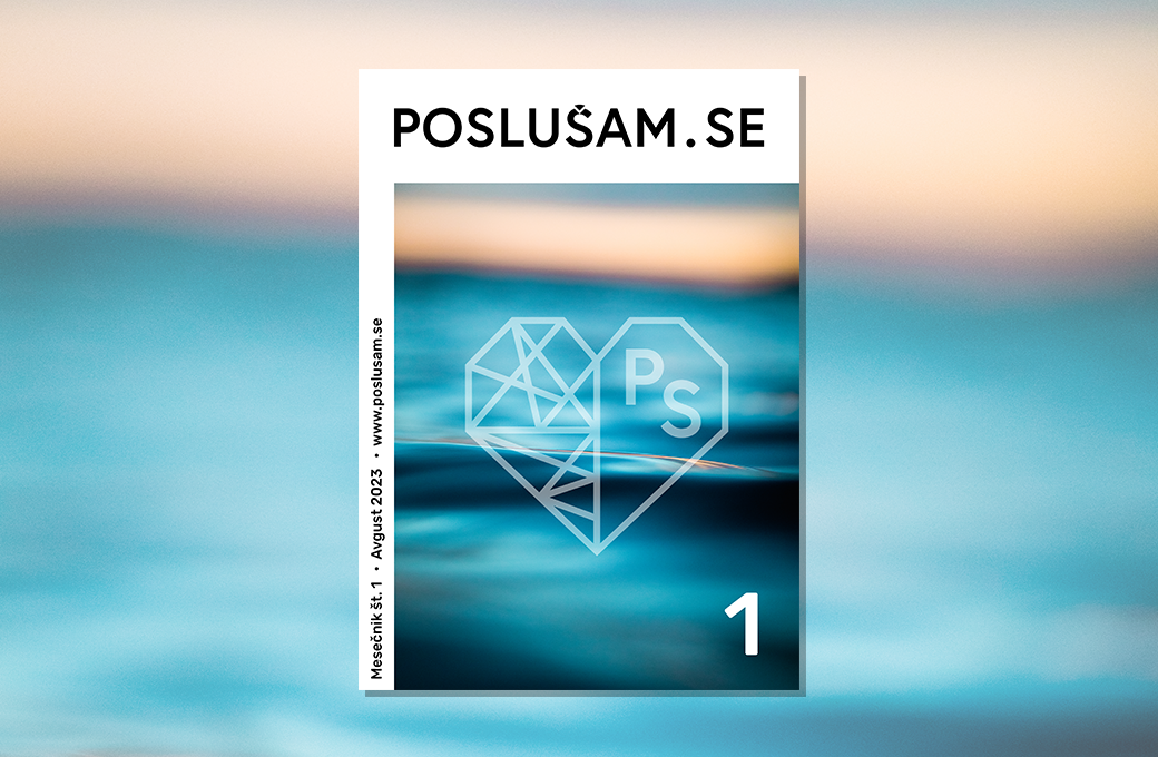 Poslušam.se mesečnik št.1 - Avgust 2023 naslovnica
